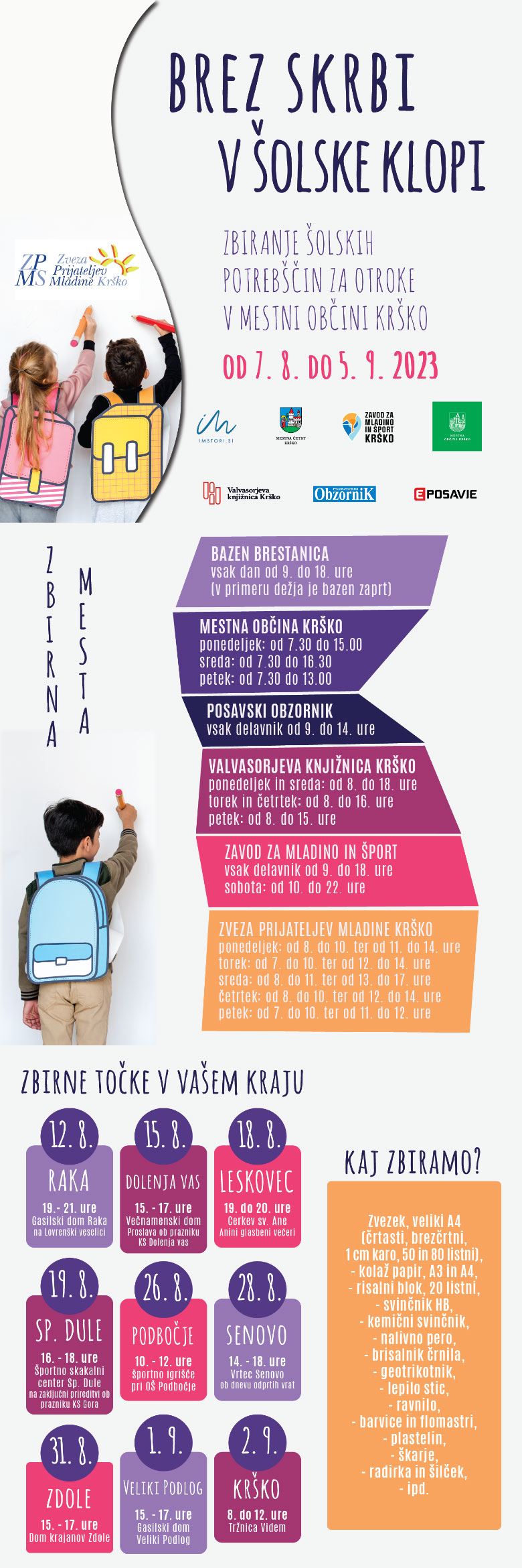 Brez skrbi v šolske klopi