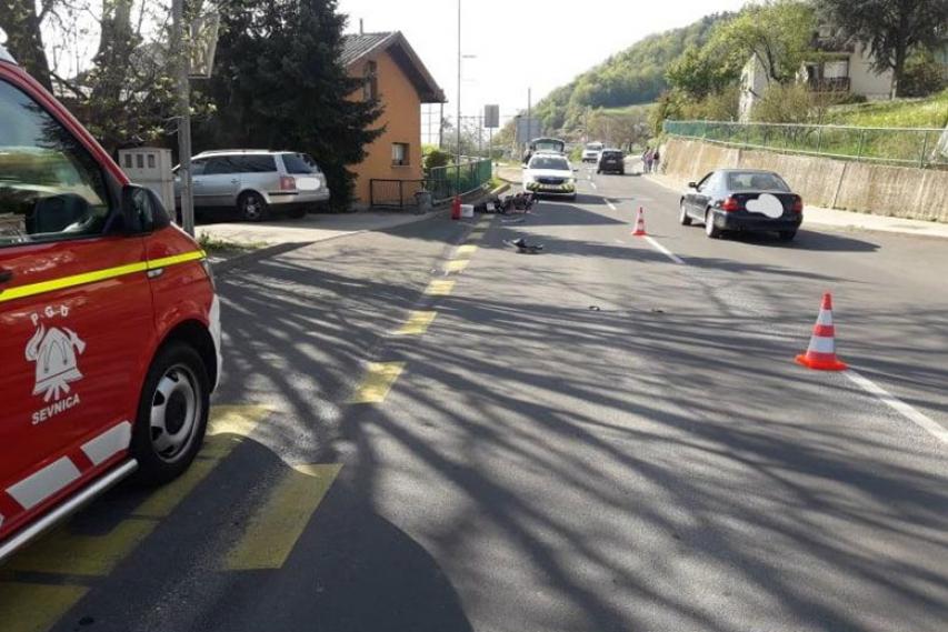 Nesreča na Planinski cesti v Sevnici
