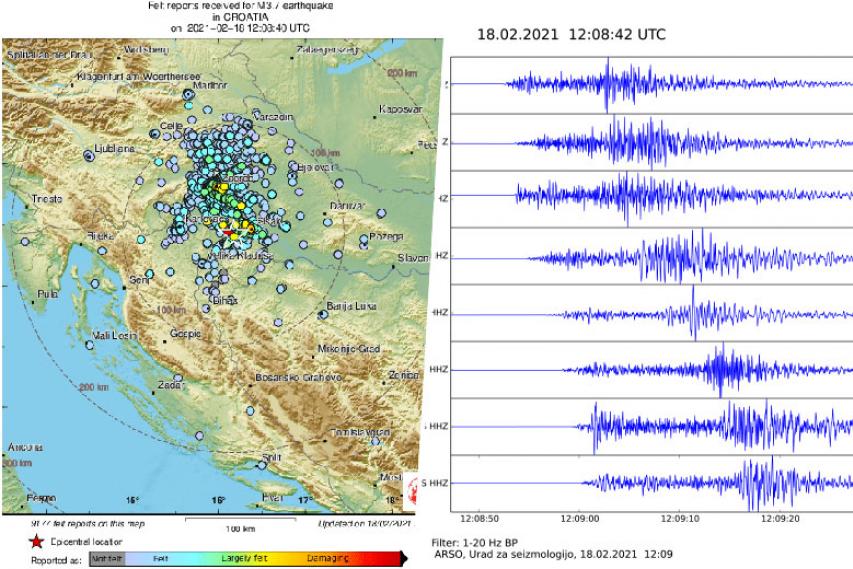 Potres, 18. februar, Krško, Brežice, Sevnica