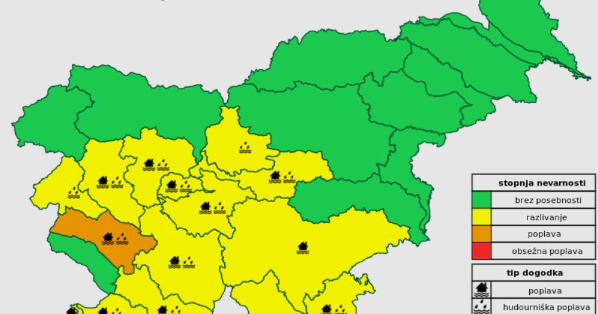 ARSO OPOZARJA REKE PO SLOVENIJI BODO DANES NARASLE DO REKORDNIH RAVNI visual data 8